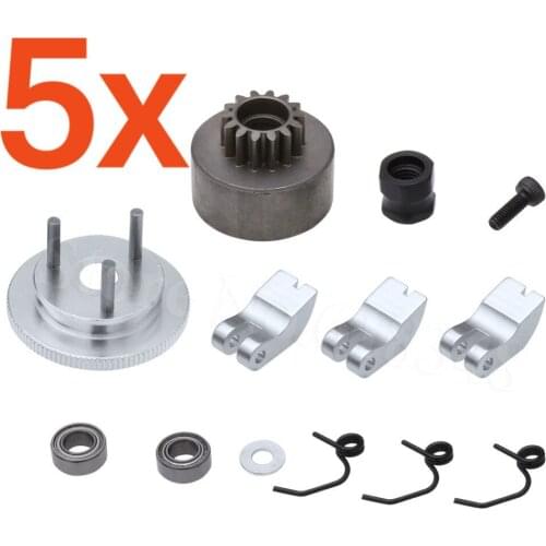 Wholesale 5Sets/Lot Bell Gear Flywheel 14T Clutch Shoe Spring Bearing Assembly Sets 83013 Alloy HSP 1:8 RC Nitro Engine Parts