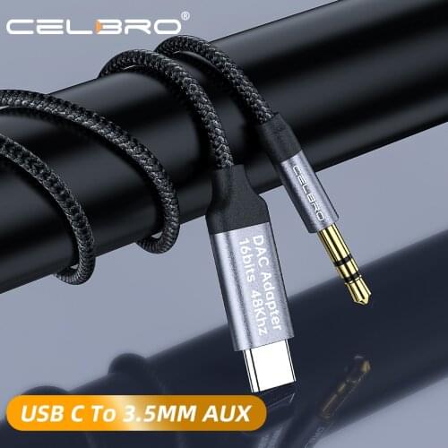 0.5m 1m 1.5m Usb C Female To 3.5 MM Male Adapter Type C Audio To 3.5 mm Jack Aux Cable For Car For Xiaomi Samsung Oneplus HTC
