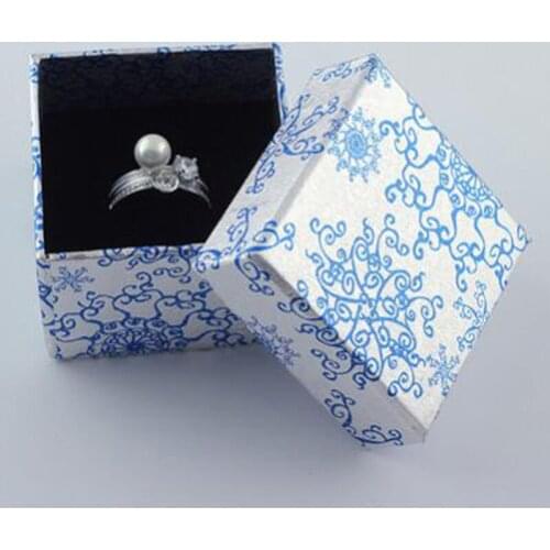 Gift Packaging Display Boxes Light Luxury Jewelry Box Wholesale Blue & White Flower Pattern Ring Earrings Boxes