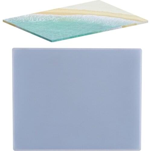 Rectangle Serving Board Crystal Epoxy Resin Mold Coaster Tray Silicone Mould DIY Crafts Fruit Dish Cup Mat Home Decorations Orna