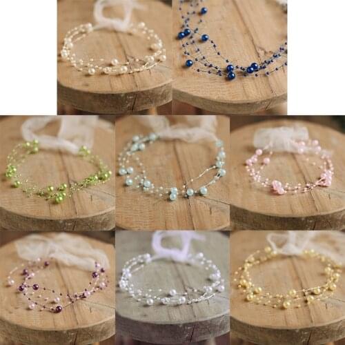Newborn Photography Props Baby Pearl Headband Princess Headdress Infants Photo Shooting Hair Band