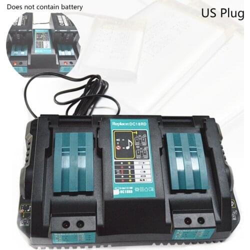 Retail Double Battery Charger For Makita 14.4V 18V BL1830 Bl1430 DC18RC DC18RA EU Plug