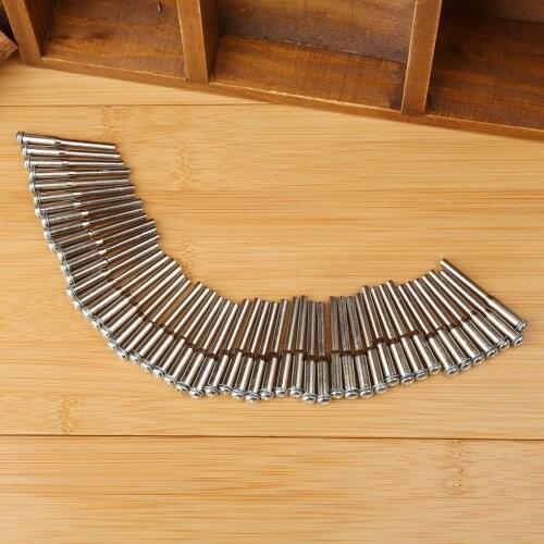 50Pcs Steel 3mm(1/8") Shank Diamond Polishing Fixed Mandrel Arbor Cutting Cut Off Disc Wheel Saw Blade Holder Power Rotary Tools