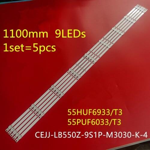 LED Backlight strip 9 Lamp For Phi lips 55HUF6933/T3 light bar 55PUF6033T3 CEJJ-LB550Z-9S1P-M3030-K-4
