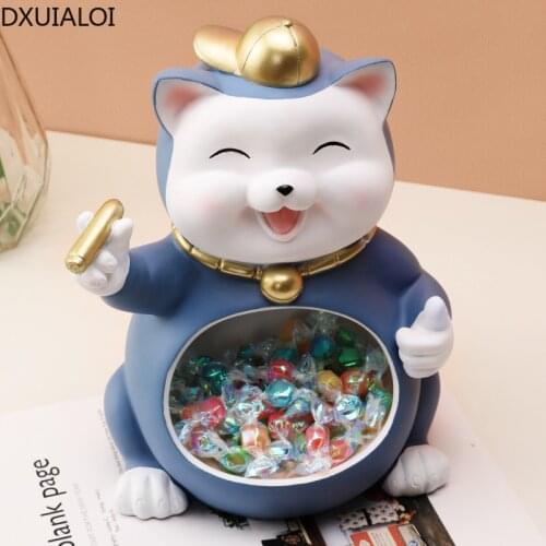 Home decoration creative domineering cat storage porch decoration modern simple living room candy storage decoration DXUIALOI