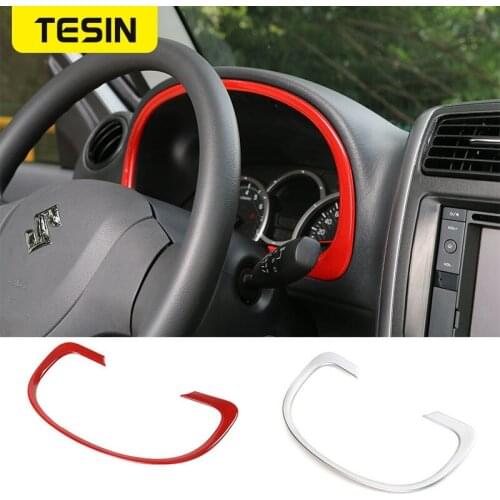 TESIN Interior Mouldings for Suzuki jimny ABS Dashboard Panel Decoration Frame Stickers for Suzuki jimny 2007-2017 Accessories