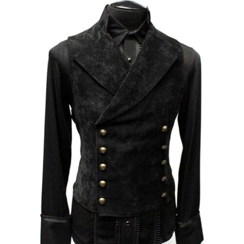 Casual Men Waistcoat Stand Collar Solid Color Double Breasted Slim Vest for Working Casual Mens Clothing Street wear