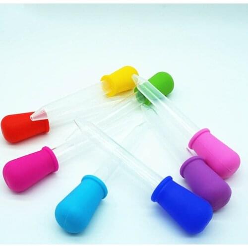 1pcs 5ml Clear Silicone Baby Medicine Feeder Dropper Graduated Pipette Liquid Food Dropper School Lab Supplies