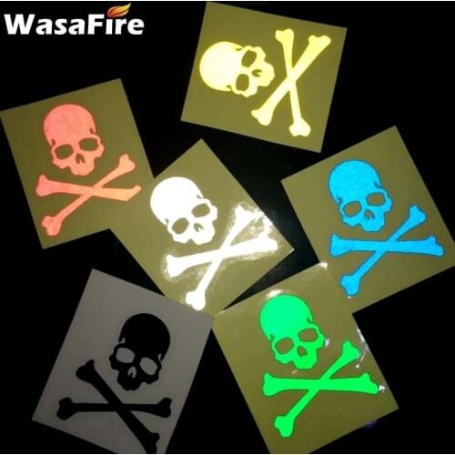 1 Pcs Skull Bicycle Reflective Sticker Bike Fluorescent Decal MTB Stickers Fixed Gear Skeleton Decals Helmet Cycling Accessories