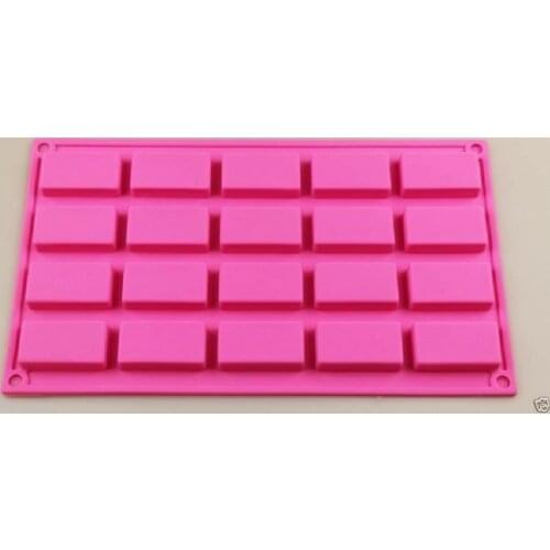 20-Cavity Rectangular MINI Soap Chocolate Baking Candy Mold Silicone Mould