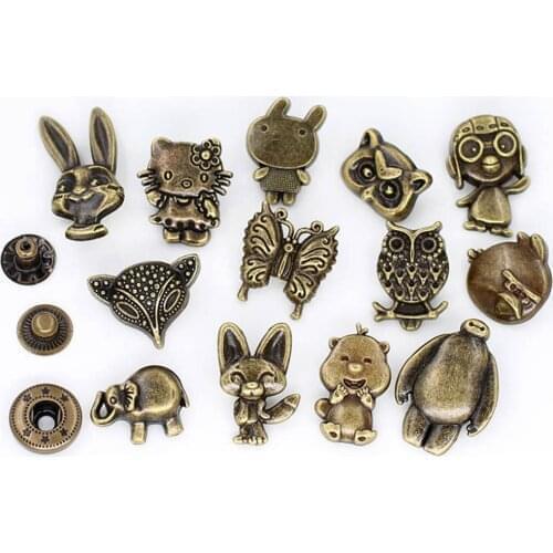 50set Cartoons Metal Press Studs Sewing Button Snap Buttons Fasteners Leather Craft Bags Garment