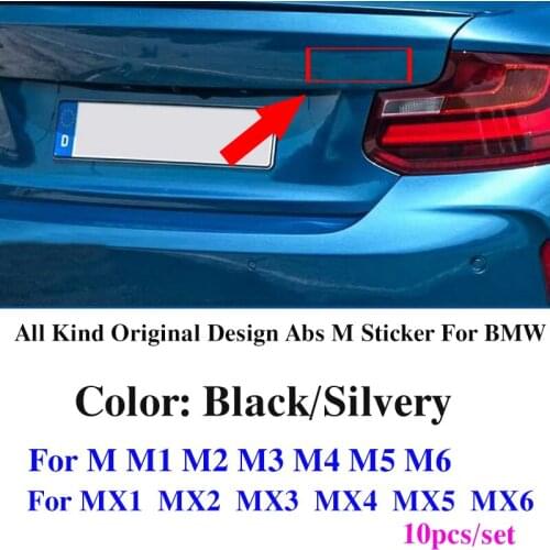 Car Styling For M series M1 M2 M3 M4 M5 MX1 MX2 MX3 10pcs ABS Car Rear Decoration Sticker Decal Label Original Design 3D Emblem