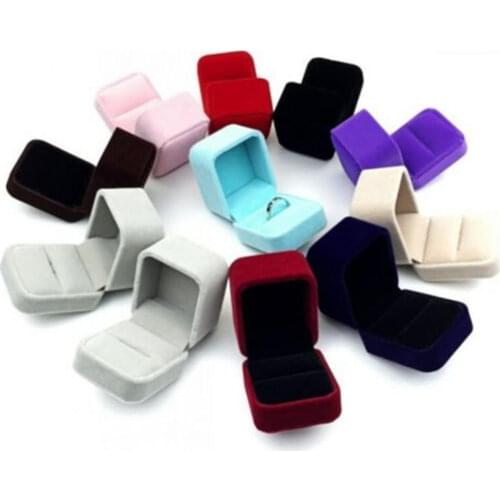 NEW 1pcs High Quality Square Wedding Velvet Earrings Ring Box Jewelry Display Case Gift Boxes Fashion Jewelry Box Accessories