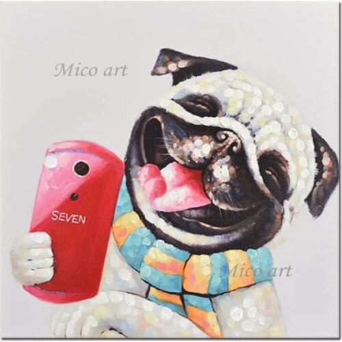 Kids Room Decorative Item Cartoon Pet Dog Oil Painting Wall Decor Canvas Lovely Cartoon Picture Wall Art High Quality Paintings