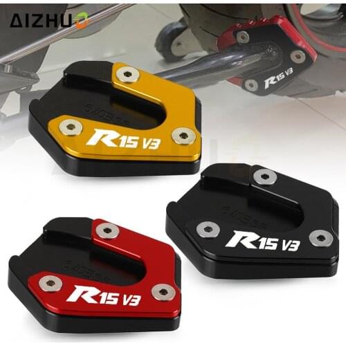 FOR YAMAHA R15 V3 2017 2018 2019 2020 Motorcycle Foot Side Stand Extension Kickstand Pad Support Plate Enlarge YZFR15 YZF R15