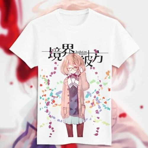 Japanese Anime Beyond the Boundary Cosplay T Shirt Cartoon Kuriyama Mirai Kanbara Akihito Printed Summer T-Shirt Casual Top Tee
