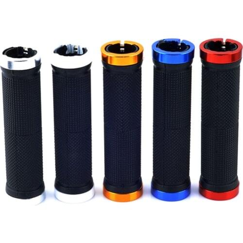 Smooth Soft Rubber Aluminum Alloy Grips Mountain Cycling Bike Bicycle MTB Handlebar Cover Anti-slip Handle Grip Lock Bar End