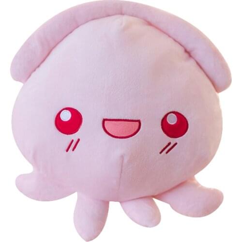 Kawaii Cartoon Pink Cute Octopus Plush Soft Animal Doll With Two-sided Expression Stuffed Squid Doll for Children Girls Gifts