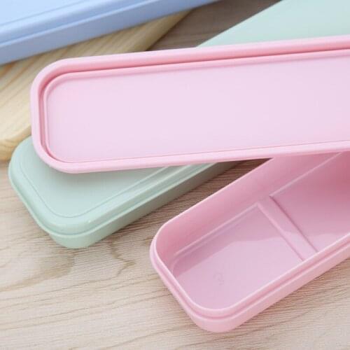 Cutlery box send buckle empty box large student take-out chopsticks spoon portable storage box plastic dust-proof with cover