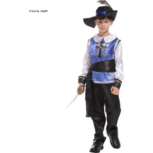 M-XL Boys the crusades knight Cosplay Children Halloween Warrior Costume Carnival Purim parade Stage play Masquerade party dress