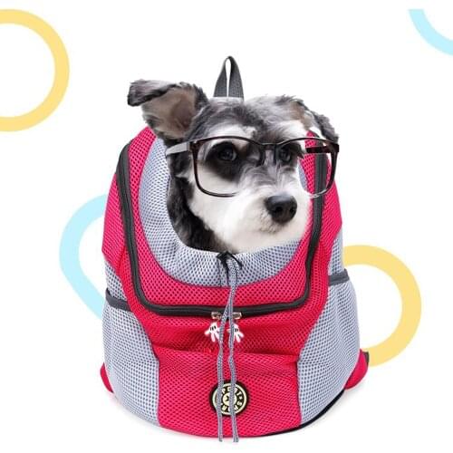 Outdoor Pet Dog Carrier Bag Pet Dog Front Bag Double Shoulder Portable Travel Backpack Breathable Mesh Carrying Bag For Cat