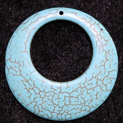 Newly blue calaite turquoises stone 25x25mm hot sale making bohemia necklace pendant making 18" B319