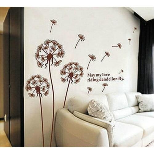 New Dandelion Wall Stickers For Living Room Bedroom Romantic Decor Removable Sticker Home Decoration
