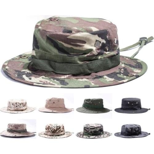Outdoor Jungle Bucket Hats Military Bob Camo Bonnie Hat Fishing Camping Barbecue Cotton Mountain Climbing Hat