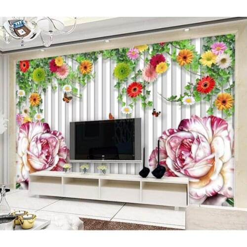 Custom photo wallpaper for walls 3 d mural wallpaper Modern garden flower vine flower mural TV background wall papers home decor