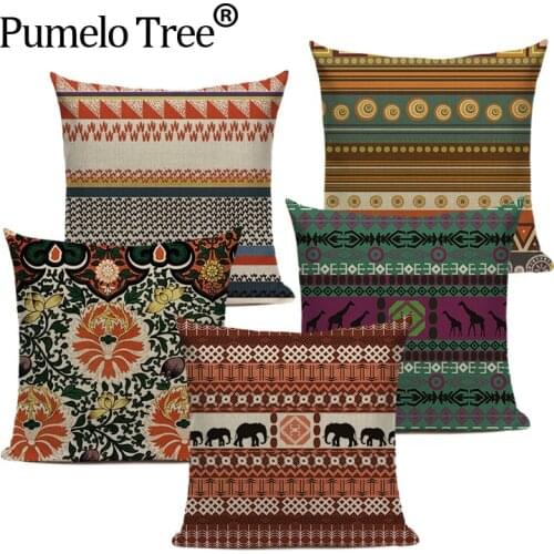 Custom Geometric Cushion Cover African National Stripe Bohemian Style Decorative Colourful Pillow Covers High Quality Pillowcase