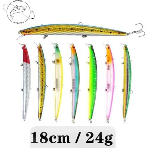 7Pcs/set 18cm/24g Large Swimbait Sea Depth Dive 0.5-2M Fishing Lure 3D Simulation Eyes 2# With Sharp Hook Fishing gear