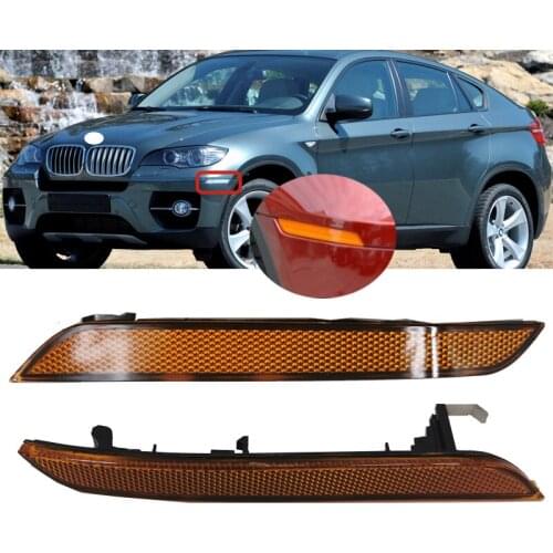 Roavia Left / Right Car Amber Yellow Front Bumper Side Marker Reflector For BMW E71 E72 X6 2007-2014 Auto Car Turn Signal Repair