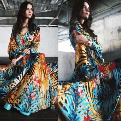 Sexy Open Back Slim Print Round Neck Dress Fashion Personality Charm Spring Summer Long Dresses New High-end Womens Long Sleeve