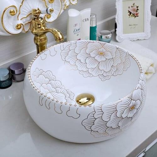 Modern Home Decoration Ceramic Table Top Art Bathroom Porcelain Washing Basin
