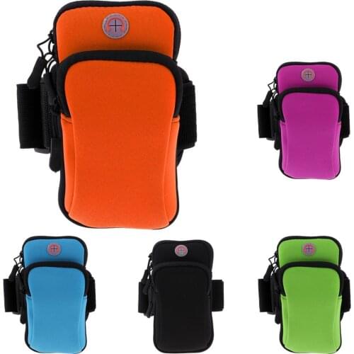 Sports Armband Waterproof Running Armbag Gym Fitness Workout Cell Phone Case with Key Holder Wallet Card Pockets