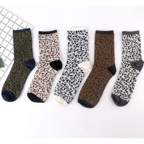 Student socks children chausette socken calcetines leopard print stockings Autumn Winter soks Korean Edition College sox