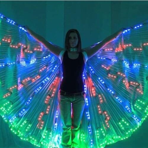 LED belly dancing lsis wings dj wing girls dance clothes LED Light Up Bar Birthday Party Performance Costume Dress Clothing Show
