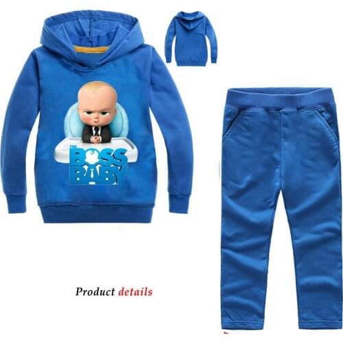 3-13Y Childrens Sweatshirts Kids Hoodies coat and trousers BOSS BABY pullover Long Sleeve Boys Jacket Outwear Hoodies Costumes