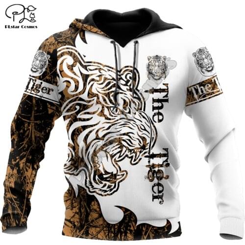 PLstar Cosmos Beautiful Tiger 3D Printed Animal Hoodies Sweatshirts Zip Hooded For Men And Women Casual Streetwear Style-T22
