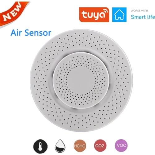Tuya Wifi Smart Air Sensor CO2 HCHO VOC Detector Formaldehyde Carbon Dioxide Sensor Home Automation Warning Alarm Detector