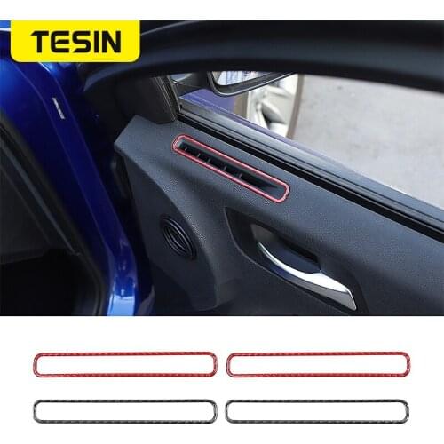 TESIN Interior Mouldings Car Door Front Side Air Condition Outlet Vent Decor Trim Stickers Accessories for Dodge Charger 2015