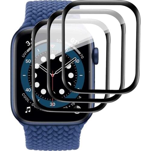 For apple watch se 6 5 4 3 44mm 40mm 42mm 38mm screen protector film 3D Black Edge Anti-Scratch Anti-Bubble Ultra HD soft Film