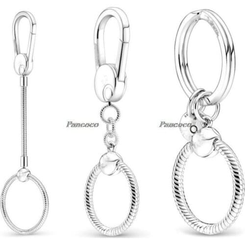 Authentic 925 Sterling Silver Moments Medium Bag Key Charm Holder Charm Beads Fit Women Pandora Bracelet & Necklace Jewelry