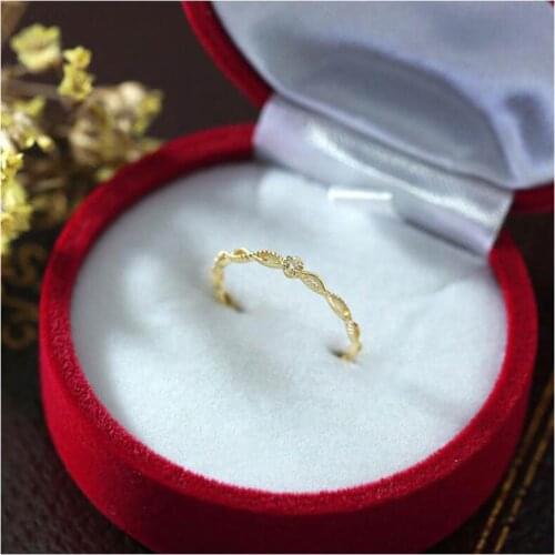 GZXSJG Natural Diamond Ring Genuine 9k Yellow Gold Anniversary Wedding Bands Jewelry Gemstone Rings for Women Girl