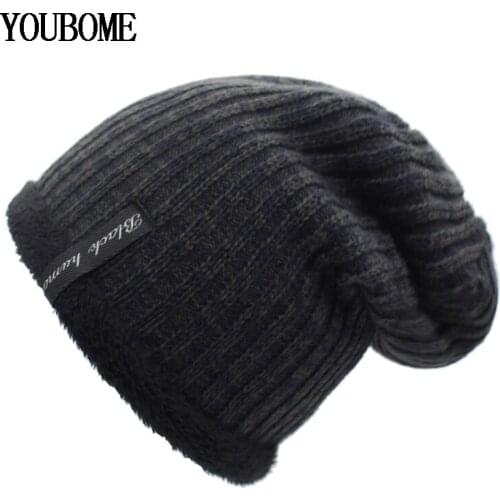 YOUBOME Winter Hat Women Knitted Hat Men Skullies Beanies Winter Hats For Men Mask Bonnet Male Fur Warm Baggy Beanie Hats Cap