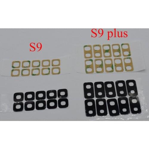 10sets/lot For Samsung Galaxy s9 g960 s9 plus G965 Back Camera Glass Lens Cover real glass With Adhesive Sticker