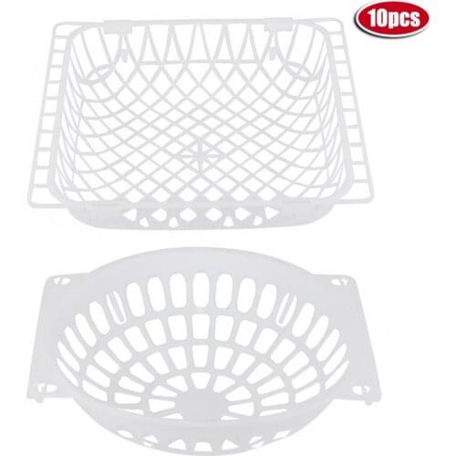 10 pcs Large Plastic Chicken Carrier Pigeon Cage Egg Nest for Breeding Hatching Supplies Mini Bird Parrot Food Water Bowl Feeder