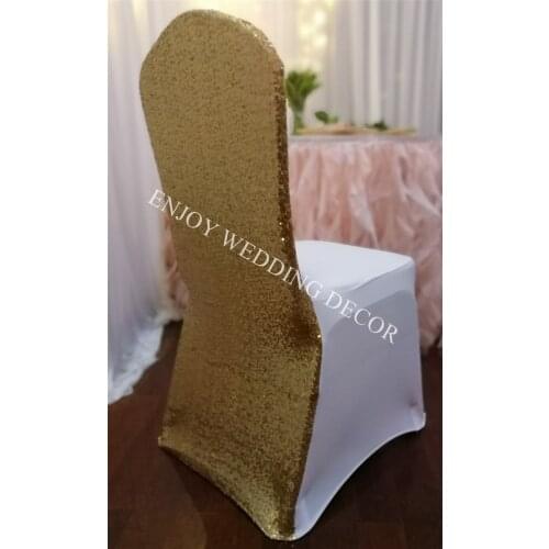 100pcs YHC#33 luxury sequin back spandex lycra wedding banquet events polyester stretchy chair back cover