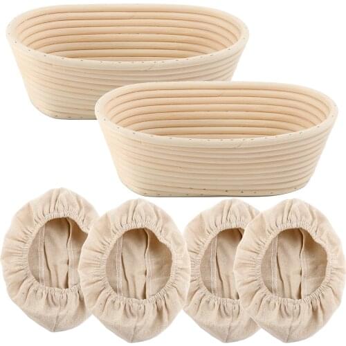 2pcs 11 inch Oval Bread Proofing Basket Sourdough Basket Baking Mould Bortforms Bannetons Basket Bread Baking Mold Tools