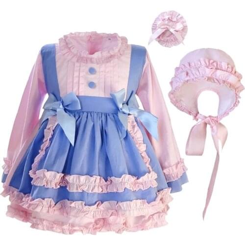 3PCS Autumn Winter Spanish Turkish Lolita Girls Princess Dress Birthday Party Clothing Spring Ball Gown Cute kids Dress